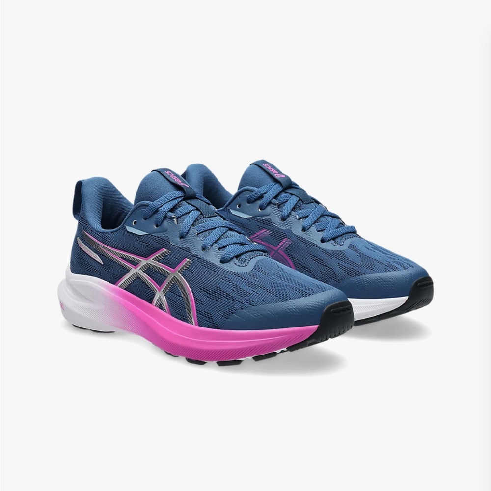 NEW ASICS Women's Navy & Pink Performance Running Shoes GT-1000 14 GRADE SCHOOL